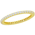 Classic Women's Gold 1.5mm White CZ Band Ring - W-2782