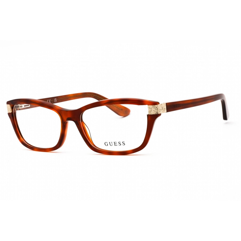 Guess Women's Eyeglasses - Blonde Havana Cat Eye Plastic Full Rim Frame | GU2956 053