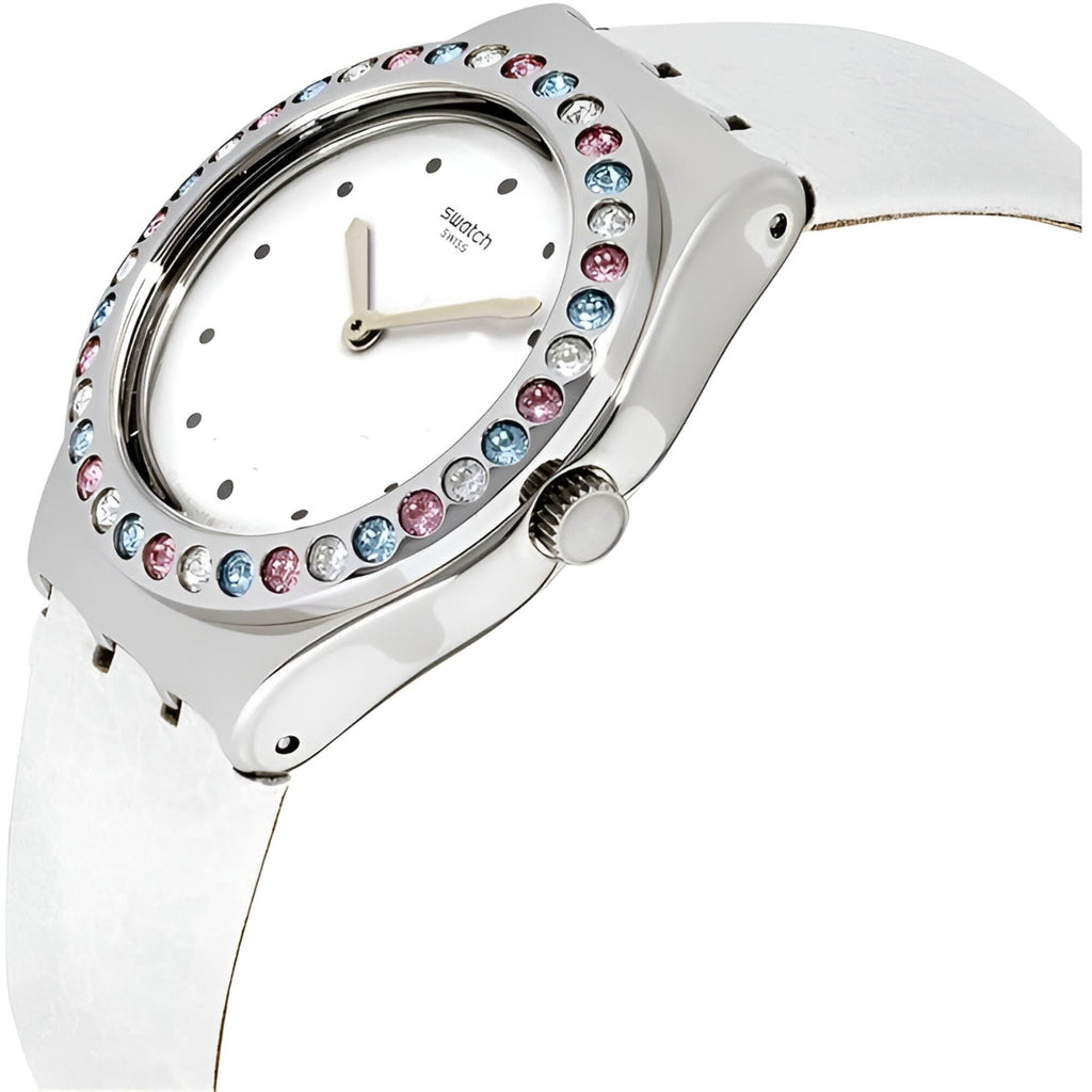 Swatch Women's Watch - Irony After Dinner White Dial Silicone Rubber Strap | YLS201