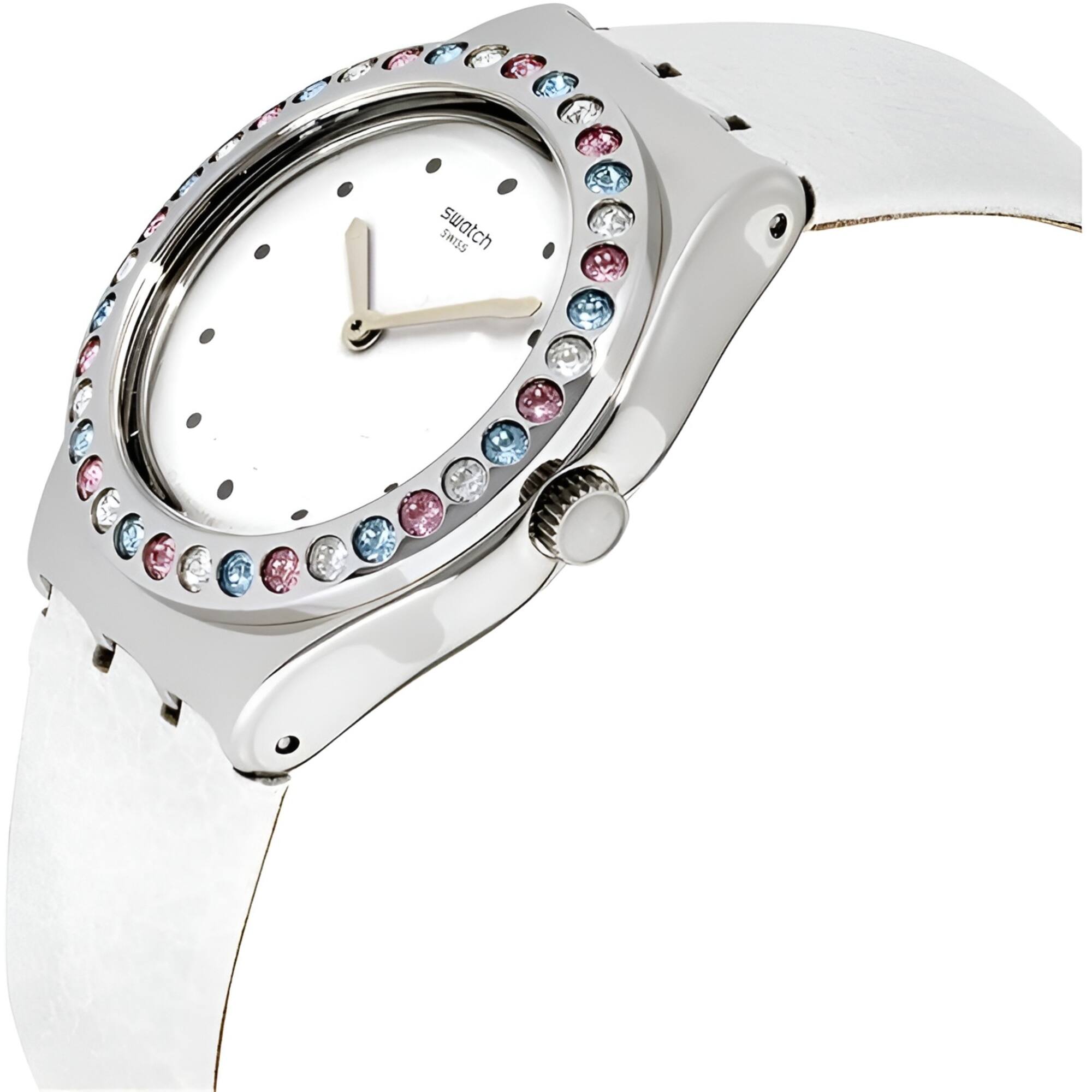 Swatch Women's Watch - Irony After Dinner White Dial Silicone Rubber Strap | YLS201