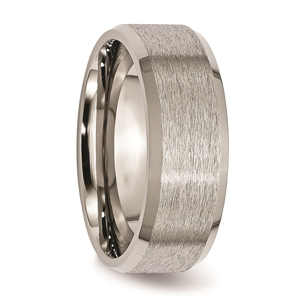 Titanium Beveled Edge 8mm Satin and Brushed Band | TB13