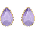Swarovski Women's Earrings - Chroma Purple Pear Shaped Crystal Gold Tone | 5641405