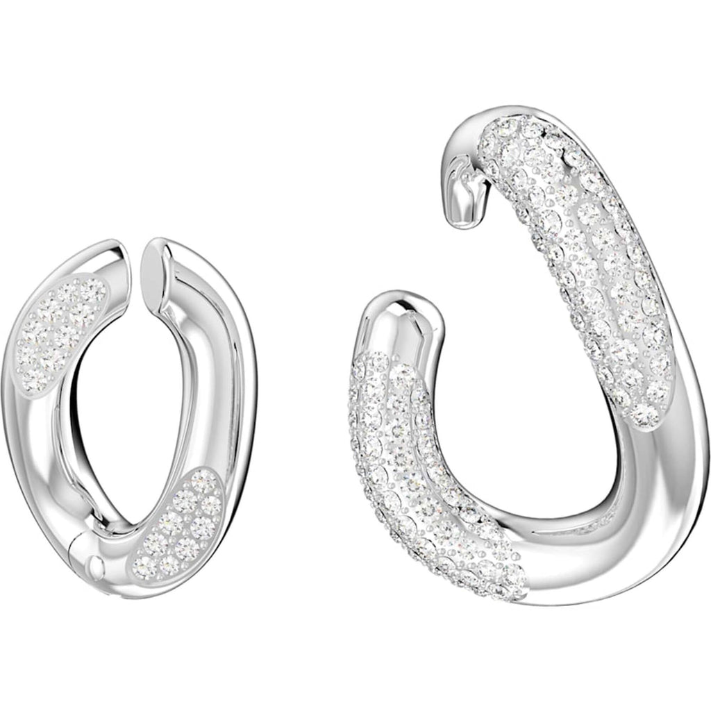 Swarovski Women's Ear Cuff - Dextera Rhodium Plated Asymmetrical, Set of 2 | 5618303