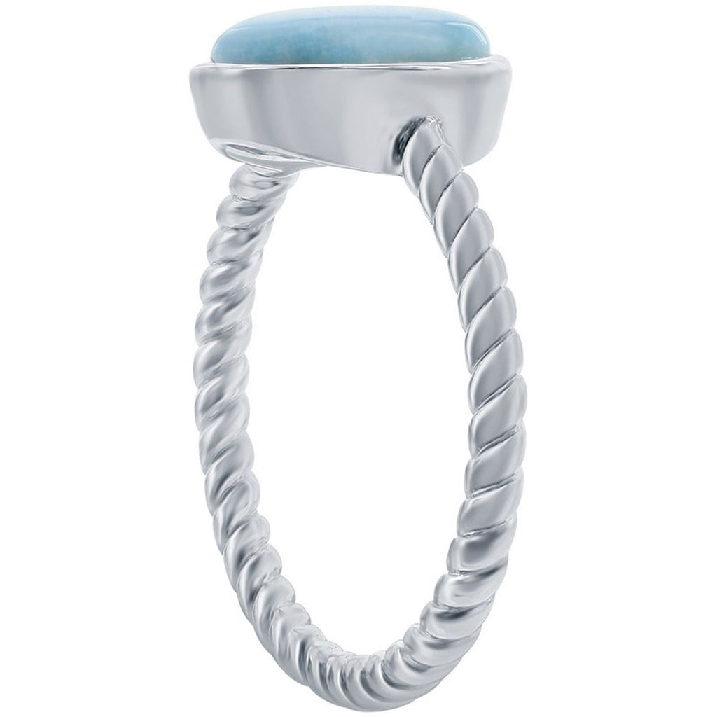 Women's Ring - Oval Larimar Rope Design Band, Size 9 | W-2780-9