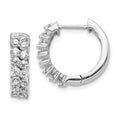14k White Gold Diamond Hoop Earrings