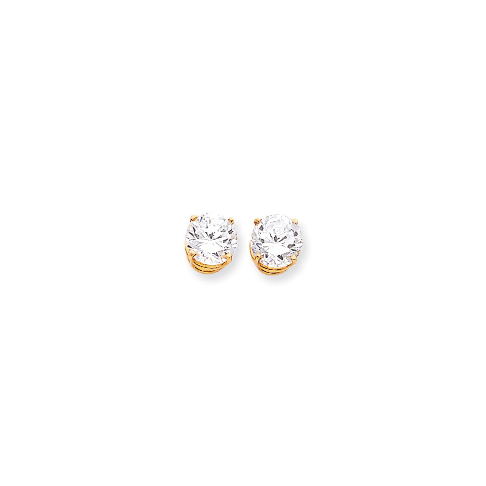 14k 9mm Cubic Zirconia Earrings