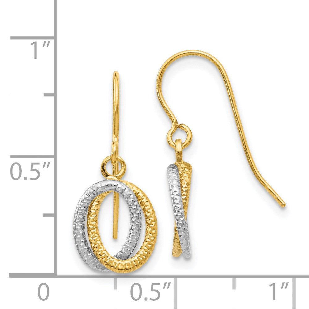 14k Two-tone Fancy Dangle Earrings