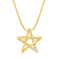 Sterling Silver Gold Plated Cubic Zirconia Star Necklace