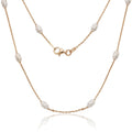 Sterling Silver Rose GP Diamond Cut Oval Moon Bead Chain, 20"