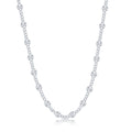 Sterling Silver Curb and Diamond-Cut Disc Chain, 24"