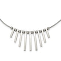 Stainless Steel Polished Bars and Beads 15.75in w/1in. Ext Necklace