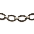 Stainless Steel Polished w/ Black Ceramic w/ 2in ext. Necklace