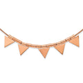 Stainless Steel Rose IP-Plated Triangle Charm w/2in. Ext. Necklace