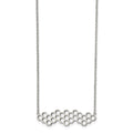 Stainless Steel Polished Honeycomb 17.75in with 1.25in ext. Necklace