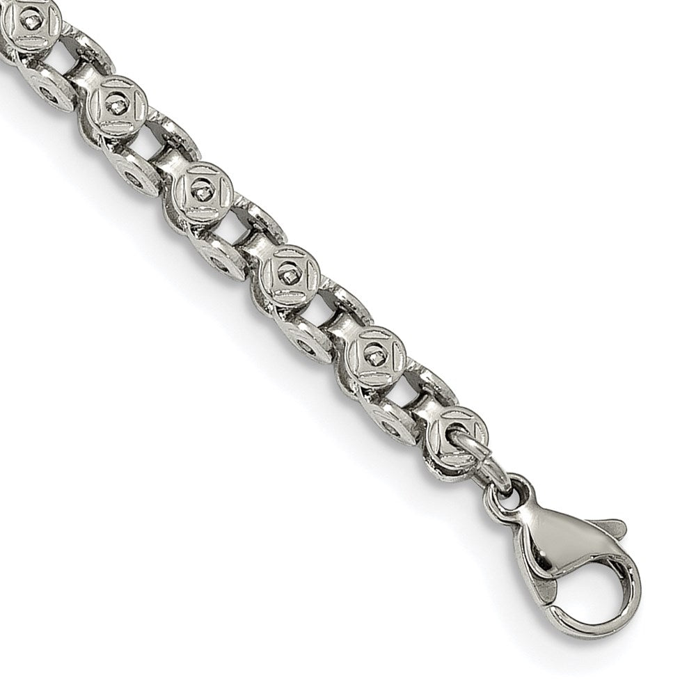 Stainless Steel Polished Fancy Circle Link 18in Chain