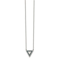 Stainless Steel Polished w/Reconstructed Turquoise w/2in ext. Necklace