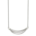 Stainless Steel Polished 3D Curved Bars 20in w/2in ext. Necklace