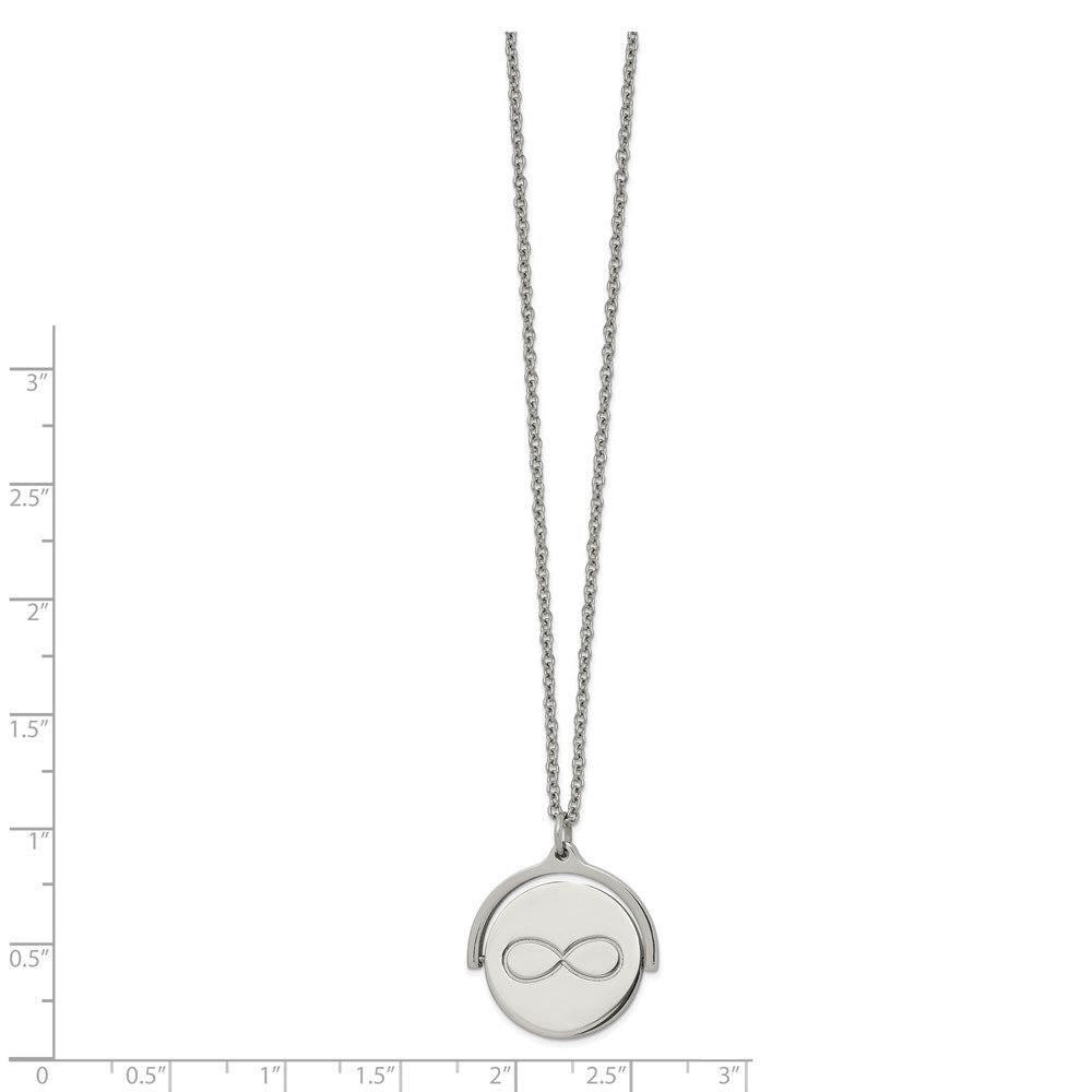 Stainless Steel Polished Infinity Moveable 16.5in with 1.25in ext. Necklace