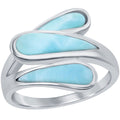 Women's Ring - Silver Triple Bypass Larimar, Size 9 | W-2684-9