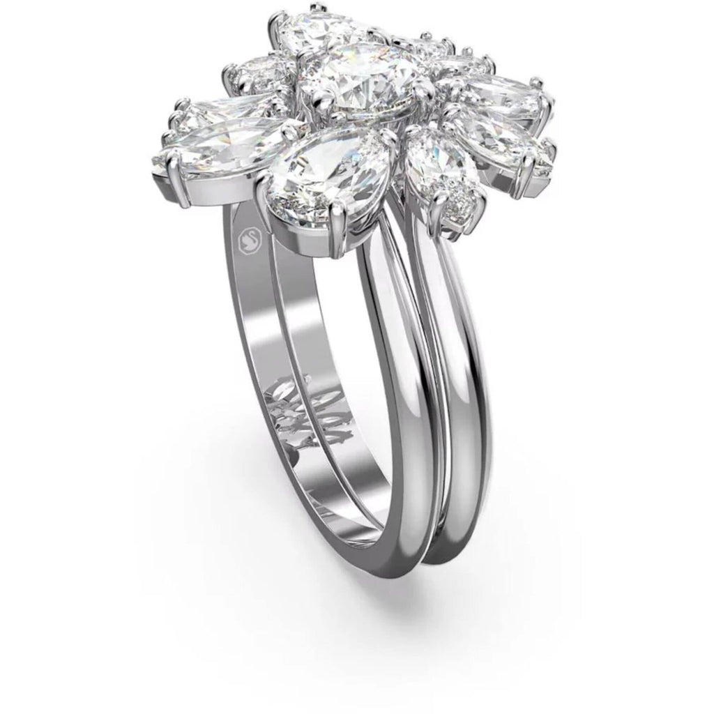 Swarovski Women's Ring - Gema Rhodium Plated with Clear Stones Cocktail | 5644661