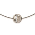 Titanium CZ Pendant with Polished Stainless Steel Wire Necklace