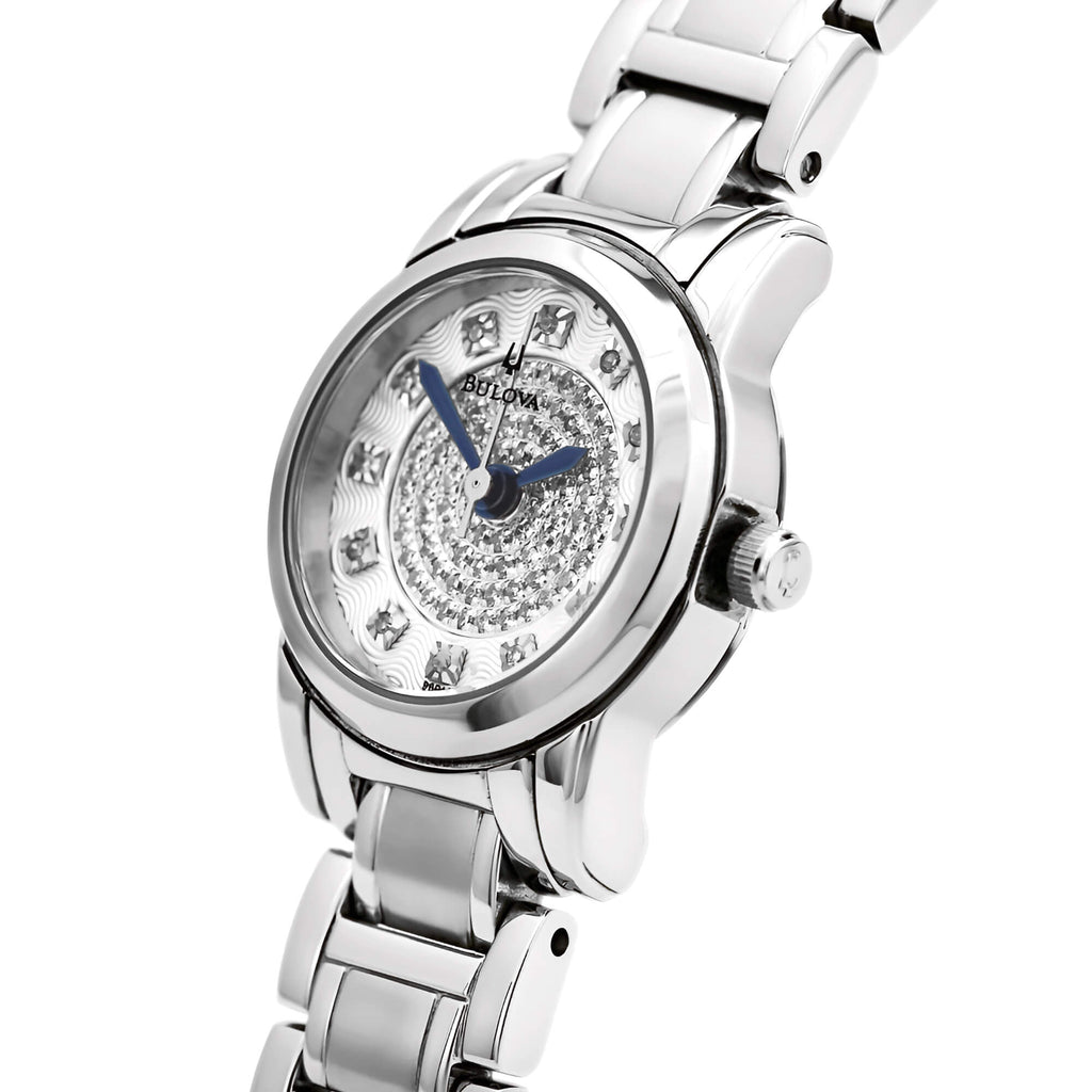 Bulova Women's Stainless Steel Diamond Watch - Highbridge Silver Dial | 96P143