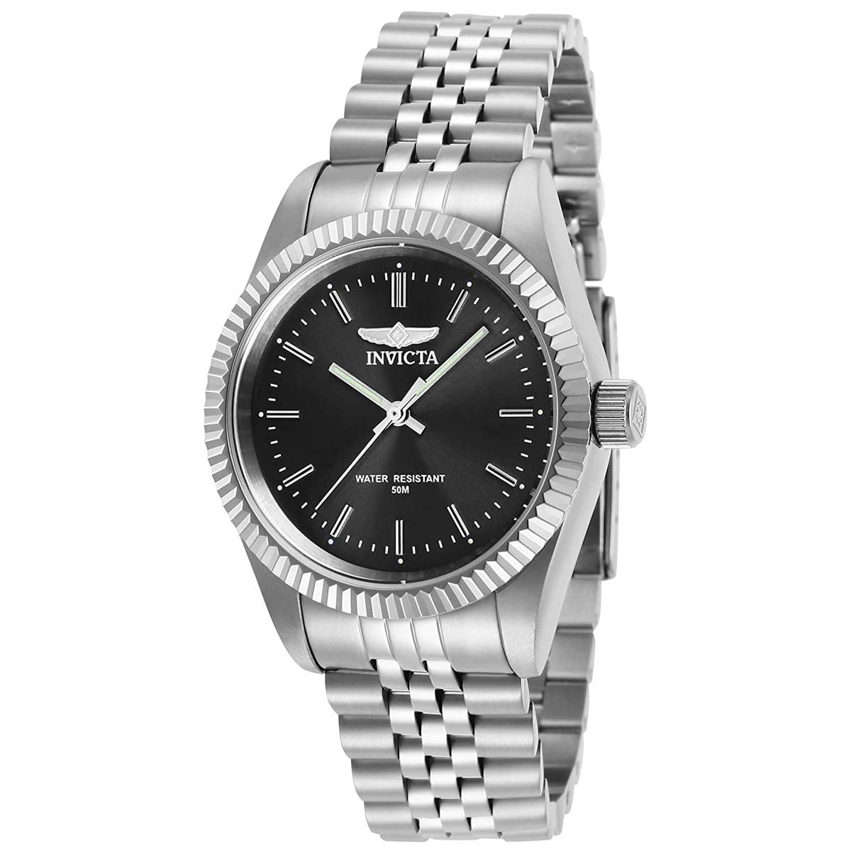 Invicta Women's Quartz Watch - Specialty Black Dial Silver Bracelet | 29395