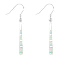 Sterling Silver White Inlay Opal Dangling Earrings