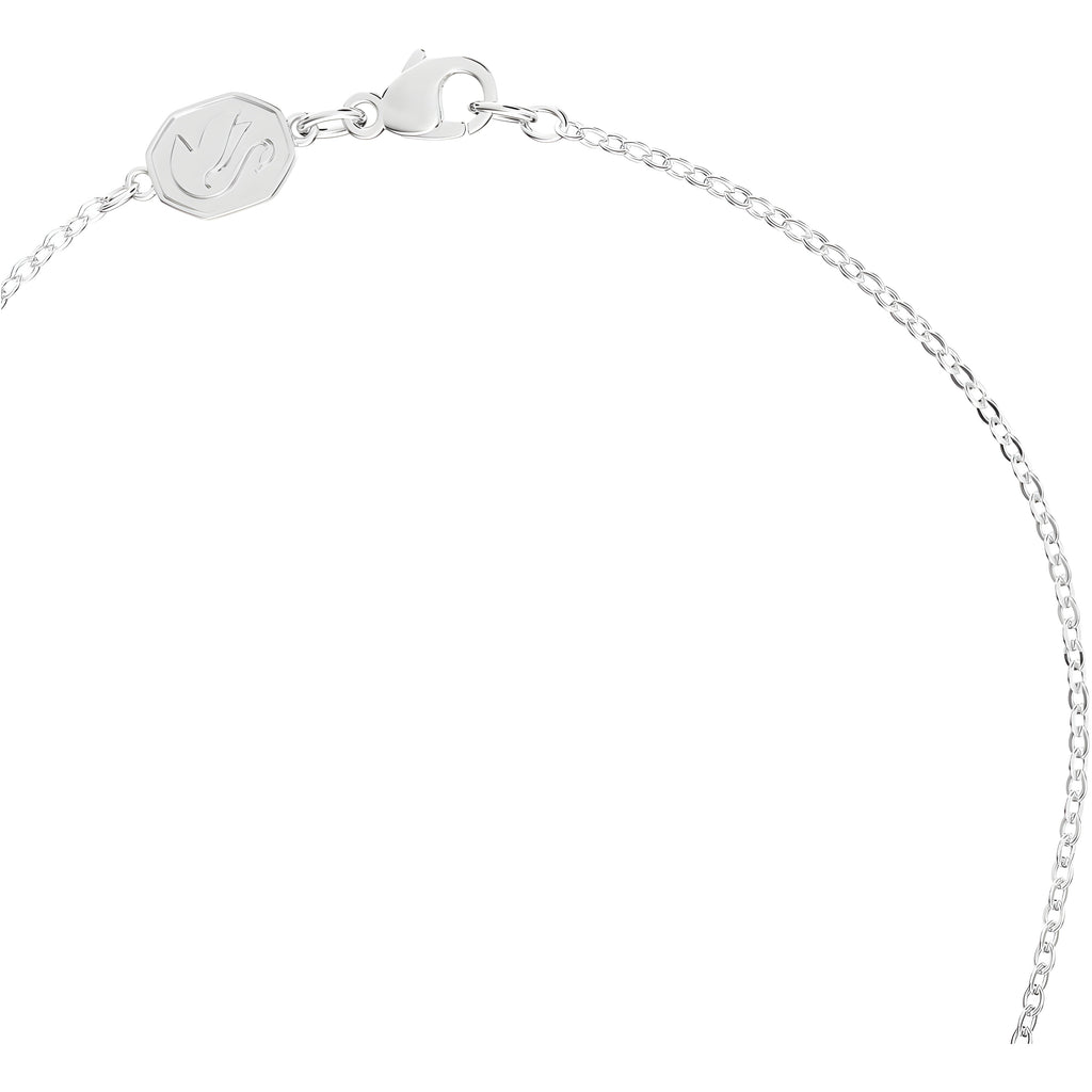 Swarovski Women's Y Necklace - Signum Swan Rhodium Plated Blue Crystal | 5628544