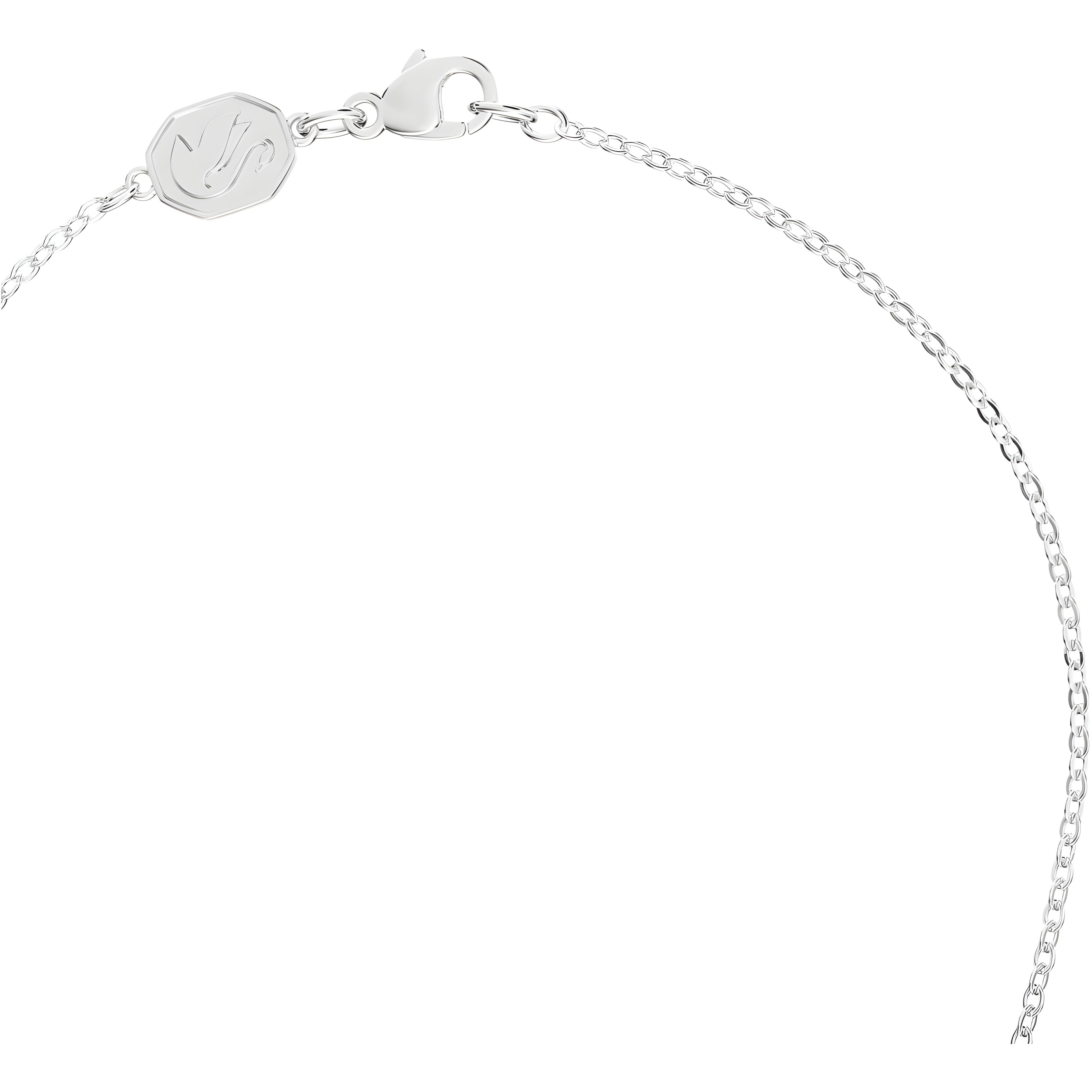 Swarovski Women's Y Necklace - Signum Swan Rhodium Plated Blue Crystal | 5628544