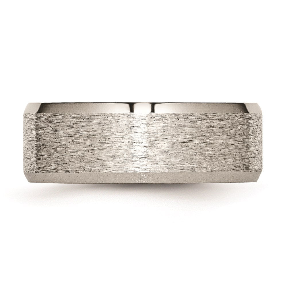 Titanium Beveled Edge 8mm Satin and Brushed Band | TB13