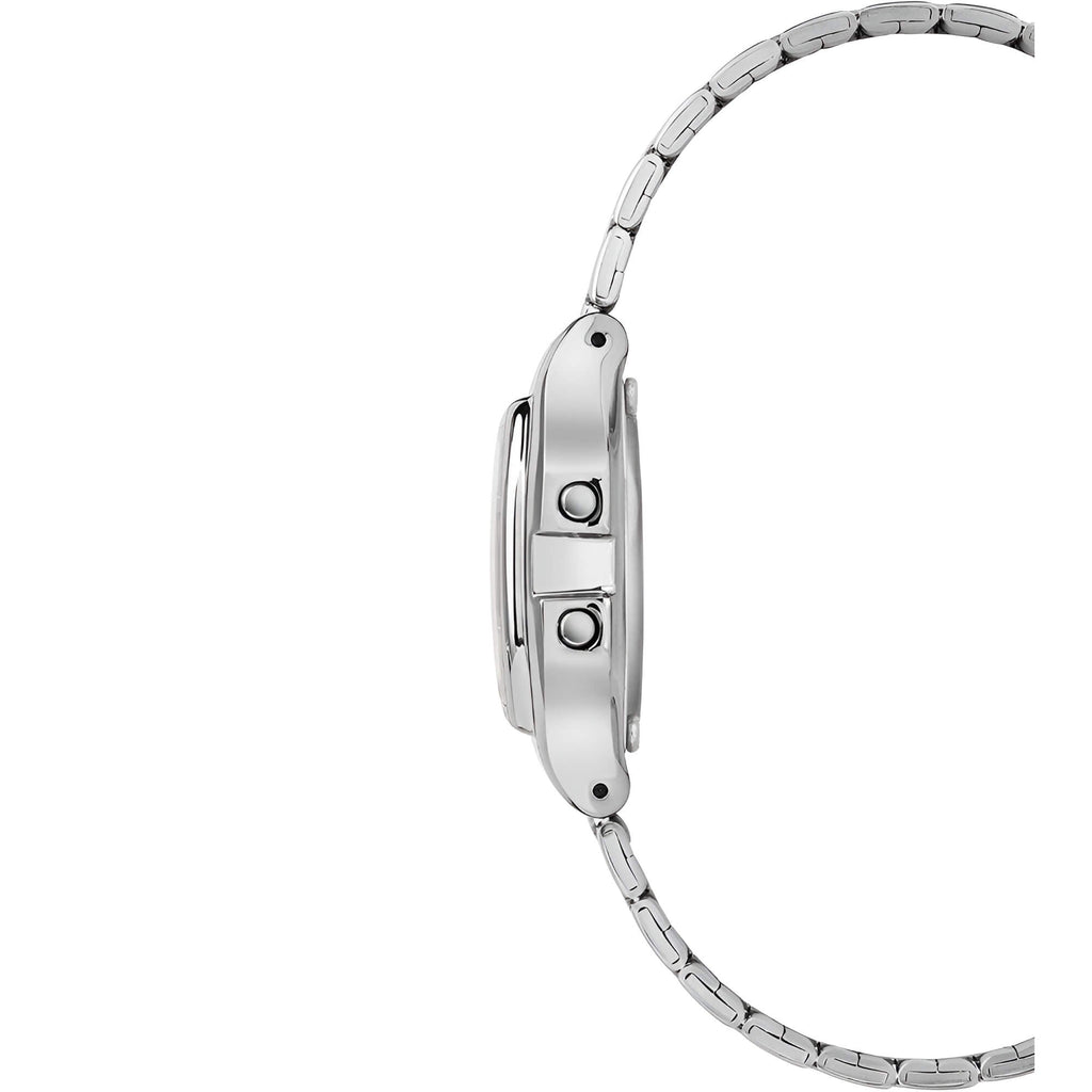 Timex Women's Watch - Pink and Grey Dial Silver Steel Bracelet Digital | TW2T48500