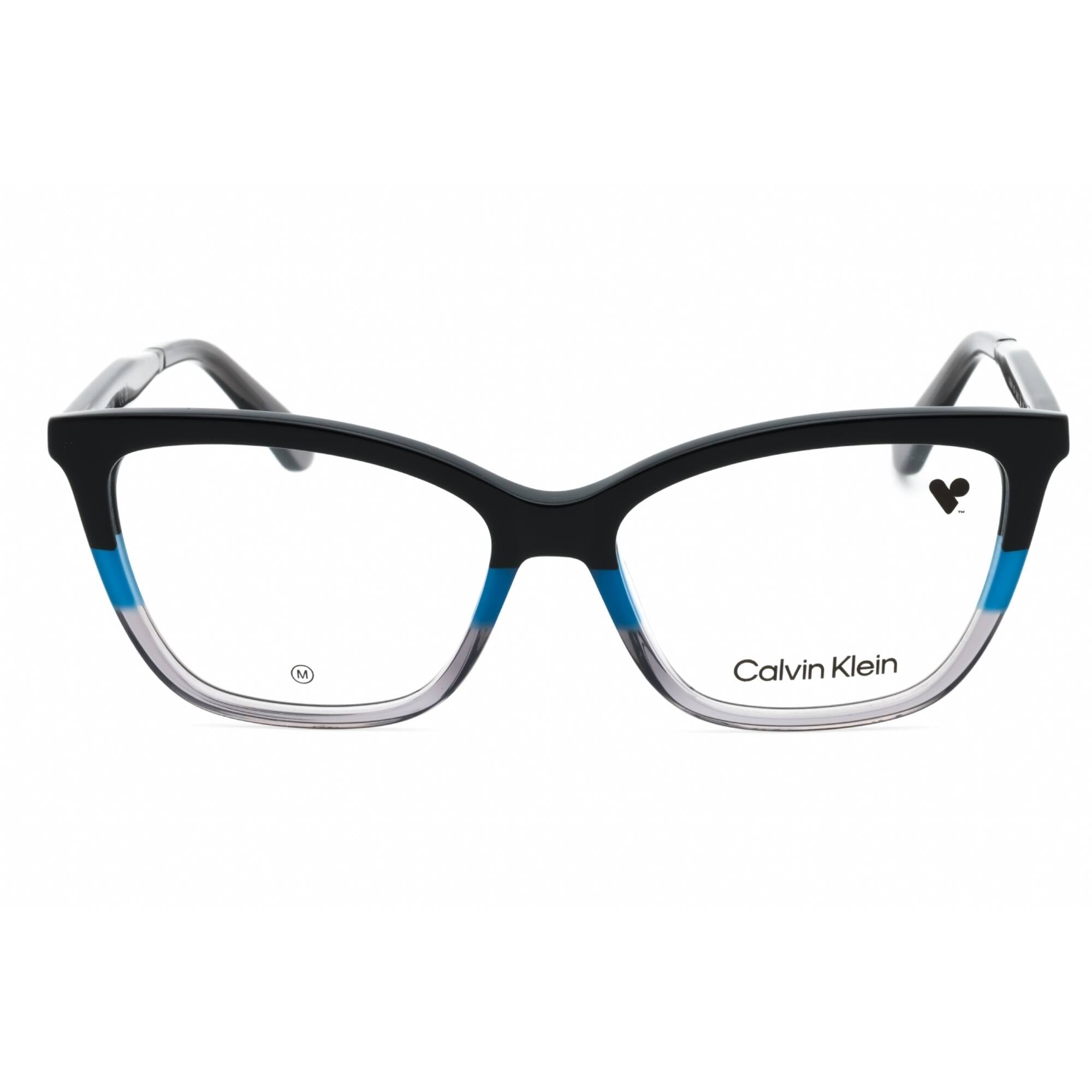 Calvin Klein Women's Eyeglasses - Black/Blue/Grey Cat Eye Full Rim Frame | CK23545 007
