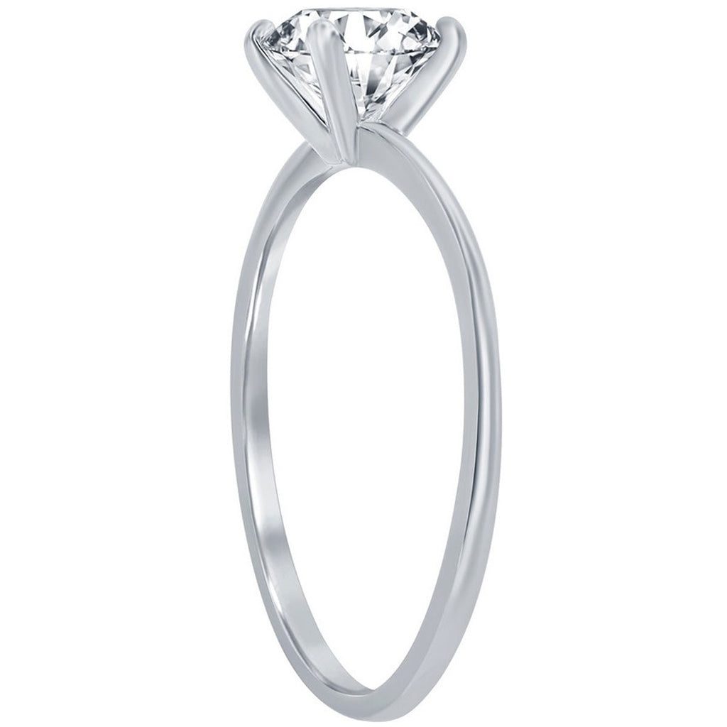 Classic Women's 6mm Solitaire CZ 4-prong Ring - W-2786