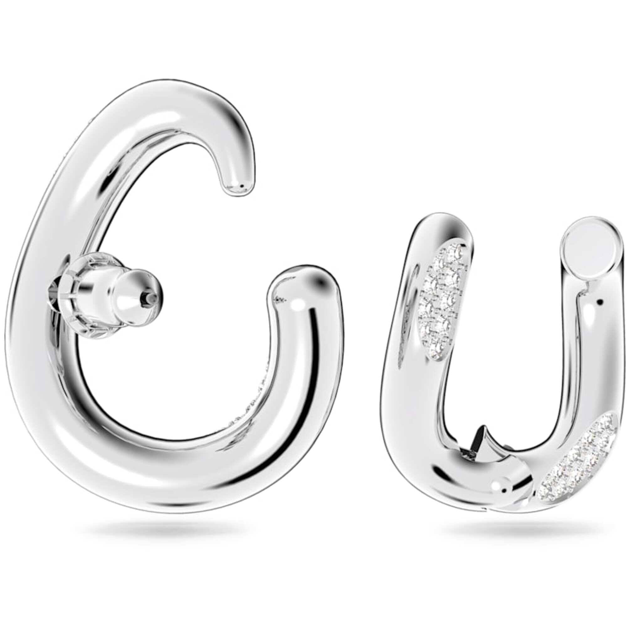 Swarovski Women's Ear Cuff - Dextera Rhodium Plated Asymmetrical, Set of 2 | 5618303