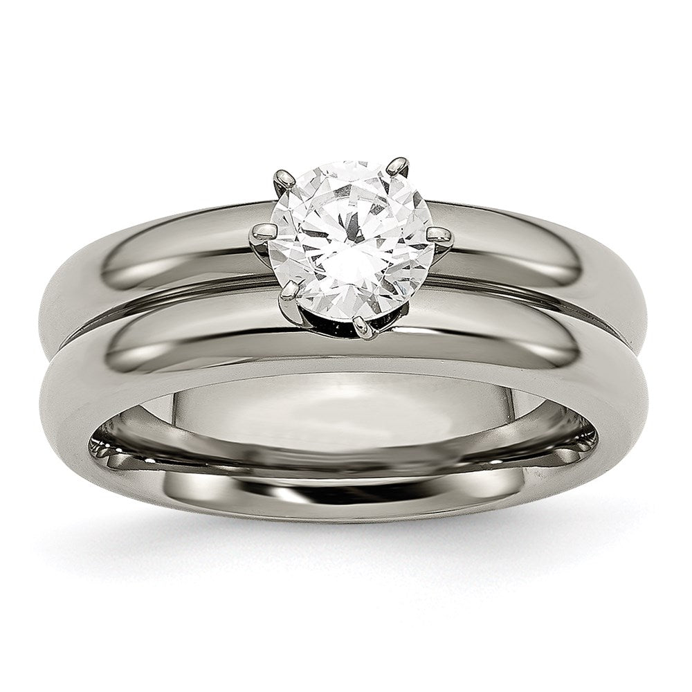Titanium CZ Ring | TB373