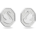 Swarovski Women's Stud Earrings - Signum Swan Rhodium Plated White Crystal | 5621097
