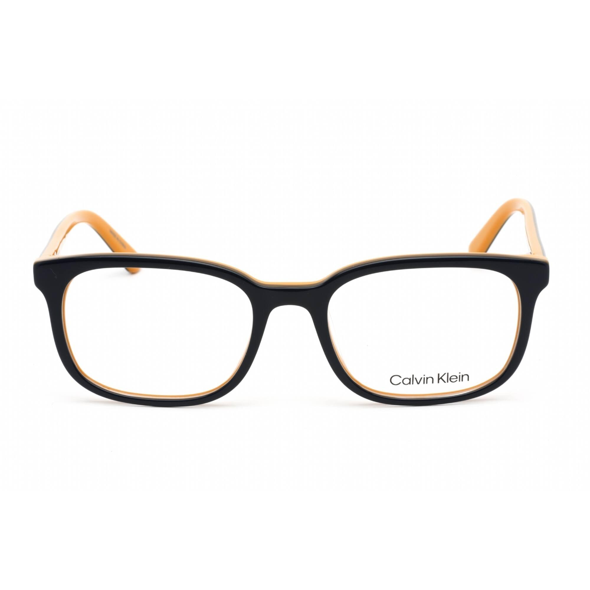 Calvin Klein Women's Eyeglasses - Navy/Maize Plastic Rectangular Frame | CK19514 415
