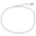 Classic Women's Anklet - Sterling Silver with Hanging Puffed Heart | R-9038-10