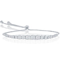 Classic Women's Bracelet - Sterling Silver Round Graduating CZ Bolo Tennis | T-7699