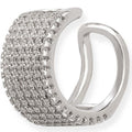 Classic Women's Earring - Sterling Silver Multi Row White CZ Single Cuff | D-5763