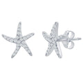 Classic Women's Earrings - Sterling Silver CZ Starfish Stud | D-7990