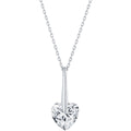 Classic Women's Necklace - Sterling Silver 10mm Heart CZ | M-6779
