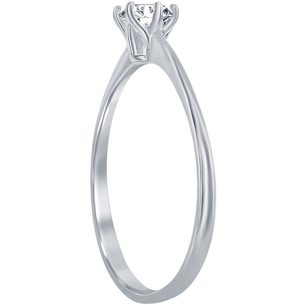 Classic Women's 4mm Solitaire CZ 6-prong Ring - W-2788