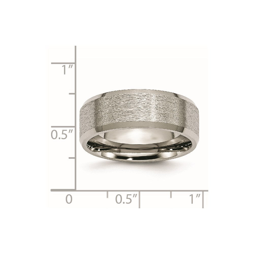 Titanium Beveled Edge 8mm Satin and Brushed Band | TB13