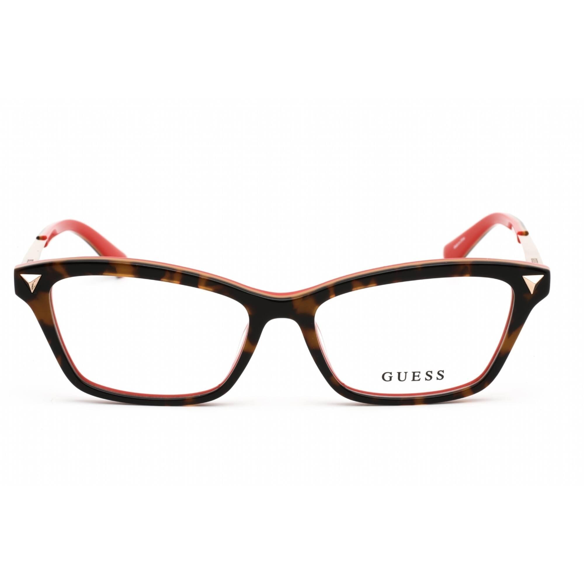 Guess Women's Eyeglasses - Clear Lens Dark Havana Plastic Cat Eye Frame | GU2797 052