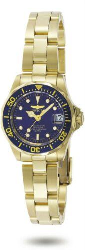Invicta 8944 Women's Pro Diver Gold Tone Stainless Steel Blue Dial Dive Watch