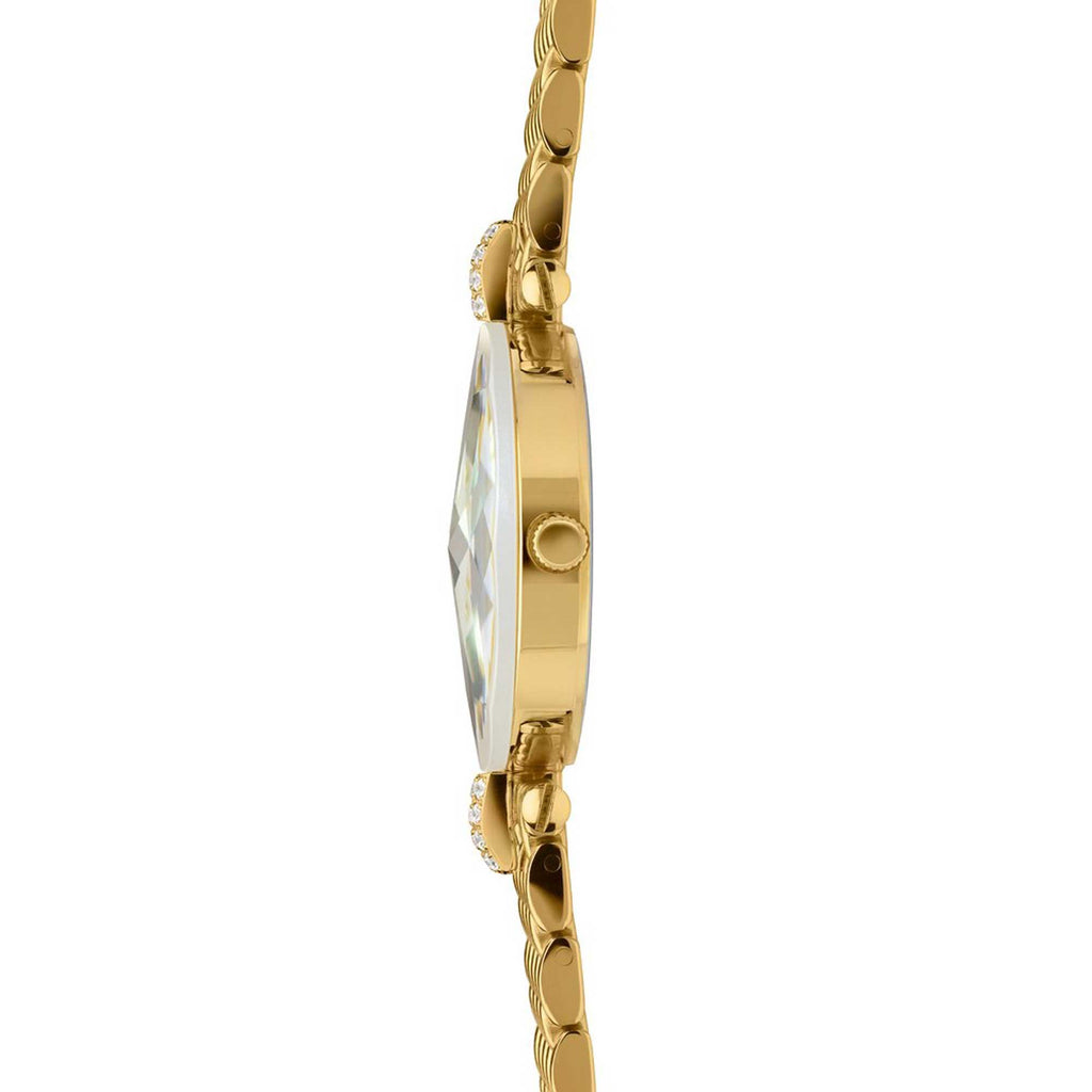 Jowissa Women's Watch - Facet Strass White MOP Dial Yellow Steel Bracelet | J5.633.M