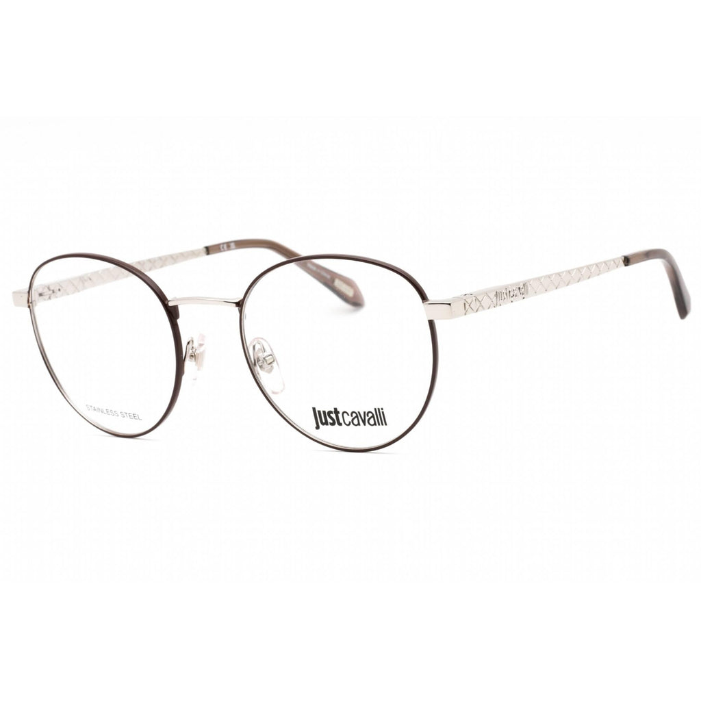 Just Cavalli Women's Eyeglasses - Shiny Palladium Metal Round Frame | VJC017 0A75