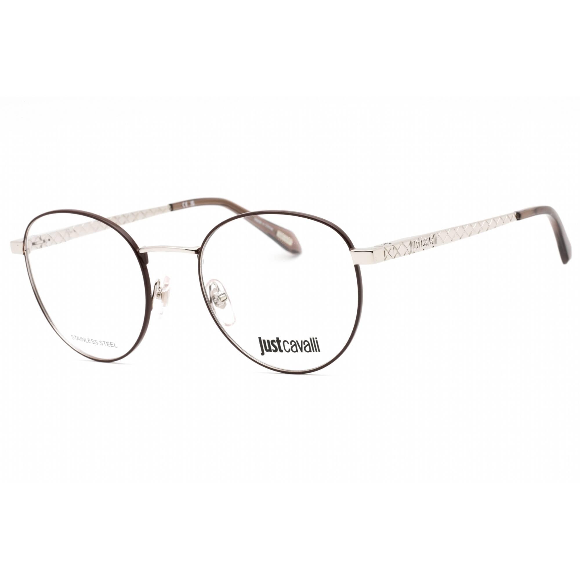Just Cavalli Women's Eyeglasses - Shiny Palladium Metal Round Frame | VJC017 0A75